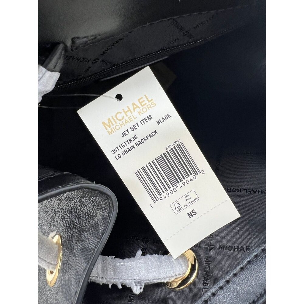Michael Kors Backpack Jet Set MK Logo Large Chain Backpack - Picture 9 of 10